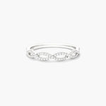 Load image into Gallery viewer, Infinity Twist Diamond Band Lab Grown Dainty Ring with 63 Round Stones
