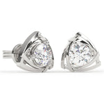 Load image into Gallery viewer, Triangle-Style Round Lab Grown Diamond Earrings 0.94 CTW in 10K 14K 18K White Yellow Rose Gold