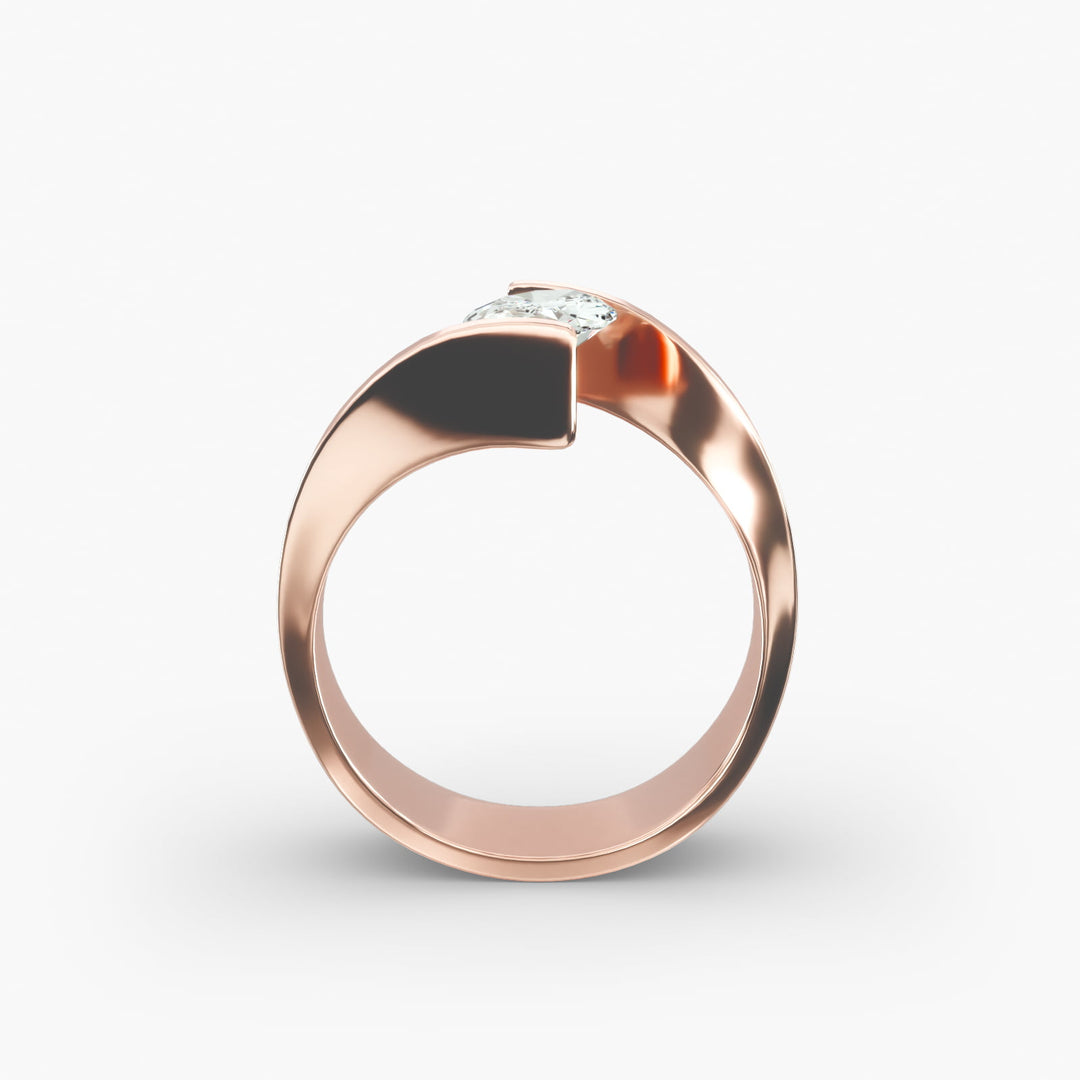 Oval Lab-Grown Diamond Tension Setting Ring – Sleek Modern Style | IGI Certified | 10K/14K/18K Gold