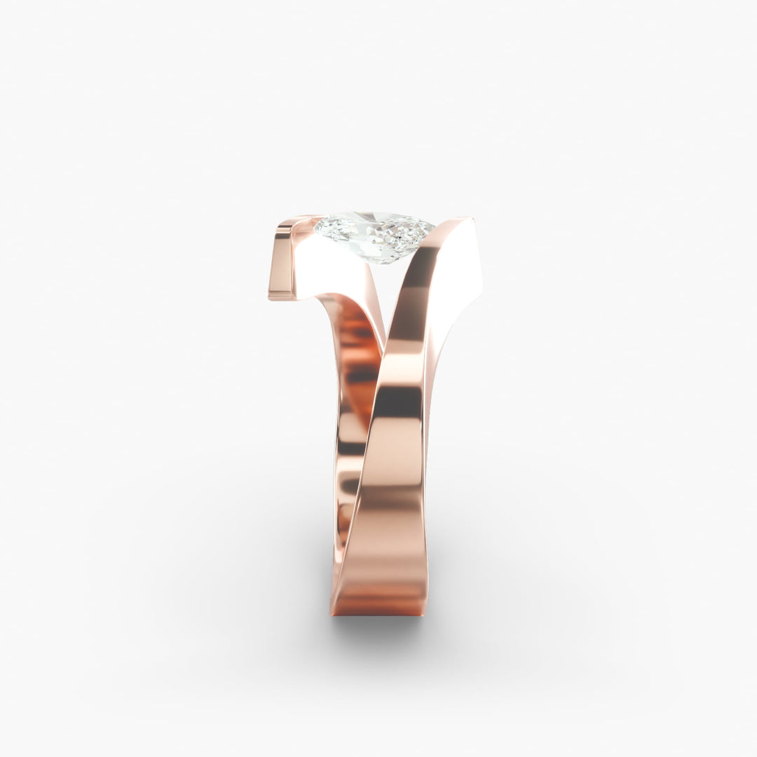 Oval Lab-Grown Diamond Tension Setting Ring – Sleek Modern Style | IGI Certified | 10K/14K/18K Gold