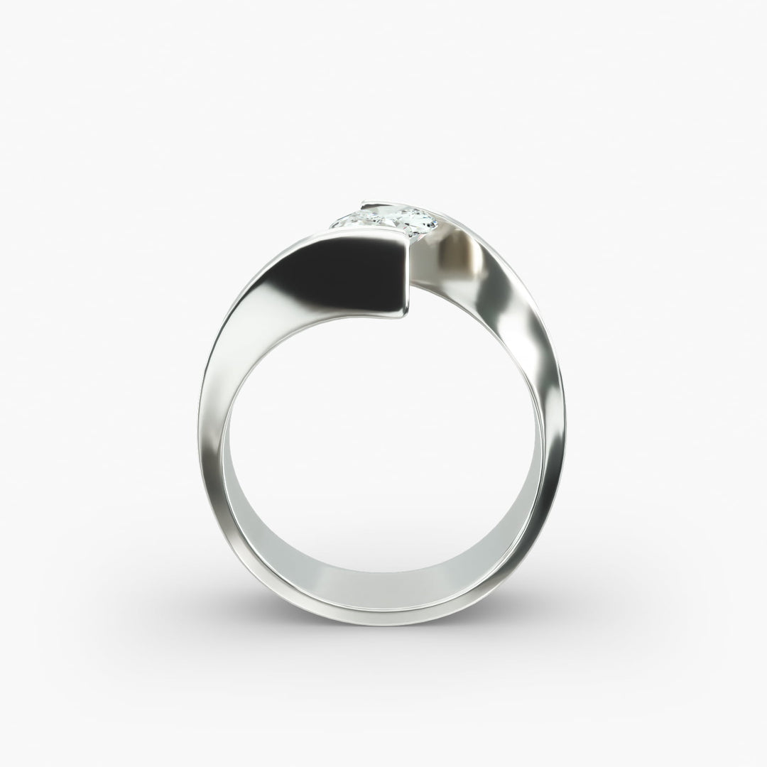 Oval Lab-Grown Diamond Tension Setting Ring – Sleek Modern Style | IGI Certified | 10K/14K/18K Gold