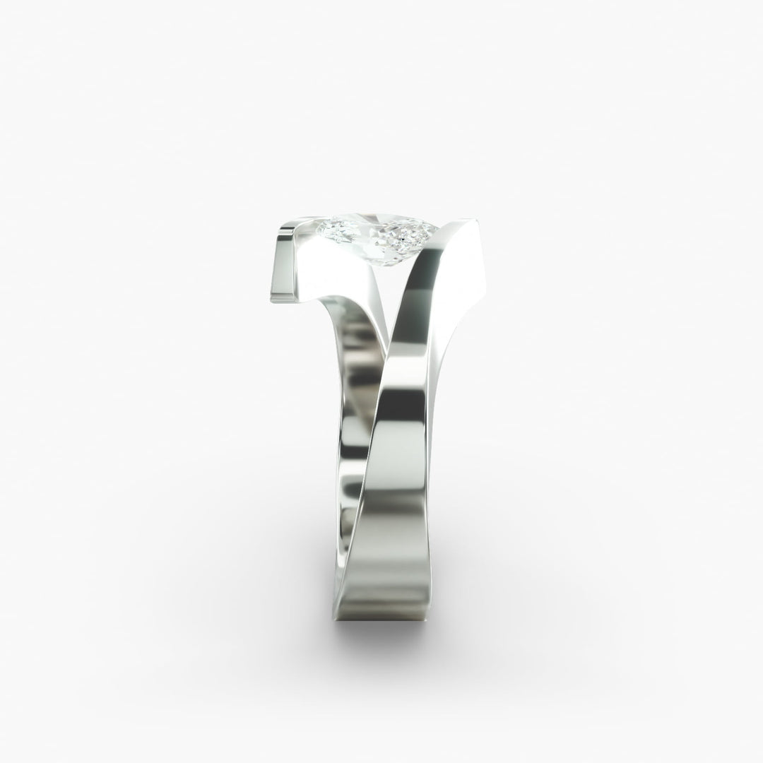 Oval Lab-Grown Diamond Tension Setting Ring – Sleek Modern Style | IGI Certified | 10K/14K/18K Gold