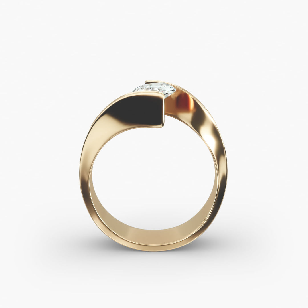 Oval Lab-Grown Diamond Tension Setting Ring – Sleek Modern Style | IGI Certified | 10K/14K/18K Gold