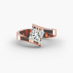 Load image into Gallery viewer, Princess Cut Tension Set Lab-Grown Diamond Ring | 0.50–5.00 Carat | IGI Certified | Yellow, White, Rose Gold