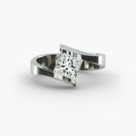 Load image into Gallery viewer, Princess Cut Tension Set Lab-Grown Diamond Ring | 0.50–5.00 Carat | IGI Certified | Yellow, White, Rose Gold