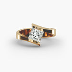 Load image into Gallery viewer, Princess Cut Tension Set Lab-Grown Diamond Ring | 0.50–5.00 Carat | IGI Certified | Yellow, White, Rose Gold