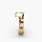 Load image into Gallery viewer, Round Brilliant Lab-Grown Diamond Tension Setting Ring – Modern Minimalist Style | IGI Certified | 10K/14K/18K Gold