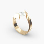 Load image into Gallery viewer, Round Brilliant Lab-Grown Diamond Tension Setting Ring – Modern Minimalist Style | IGI Certified | 10K/14K/18K Gold