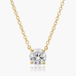 Load image into Gallery viewer, Four Prong Basket Solitaire Lab-Grown Pendant (0.25 to 3.00 CTW - E-F / VVS-VS)