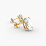 Load image into Gallery viewer, Oval‑Cut Four‑Prong Diamond Stud Earrings | Lab‑Grown | 10K/14K/18K White, Yellow & Rose Gold