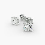 Load image into Gallery viewer, Cushion‑Cut Diamond Studs – Minimalist Everyday Luxury in Yellow & White Gold