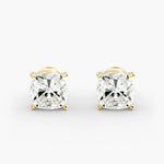 Load image into Gallery viewer, Cushion‑Cut Diamond Studs – Minimalist Everyday Luxury in Yellow & White Gold