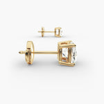 Load image into Gallery viewer, Cushion‑Cut Diamond Studs – Minimalist Everyday Luxury in Yellow & White Gold