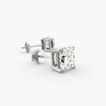 Load image into Gallery viewer, Four-Prong Princess Cut Lab Grown Diamond Stud Earrings