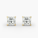 Load image into Gallery viewer, Four-Prong Princess Cut Lab Grown Diamond Stud Earrings