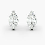 Load image into Gallery viewer, Marquise‑Cut Two‑Prong Diamond Stud Earrings | Lab‑Grown | 10K/14K/18K Gold