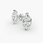 Load image into Gallery viewer, Marquise‑Cut Two‑Prong Diamond Stud Earrings | Lab‑Grown | 10K/14K/18K Gold