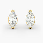 Load image into Gallery viewer, Marquise‑Cut Two‑Prong Diamond Stud Earrings | Lab‑Grown | 10K/14K/18K Gold