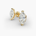 Load image into Gallery viewer, Marquise‑Cut Two‑Prong Diamond Stud Earrings | Lab‑Grown | 10K/14K/18K Gold