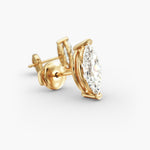Load image into Gallery viewer, Marquise‑Cut Two‑Prong Diamond Stud Earrings | Lab‑Grown | 10K/14K/18K Gold