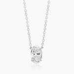Load image into Gallery viewer, Oval Shape Diamond Solitaire Pendant (0.25 to 3.00 CTW - E-F / VVS-VS)