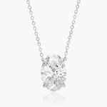 Load image into Gallery viewer, Oval Shape Diamond Solitaire Pendant (0.25 to 3.00 CTW - E-F / VVS-VS)