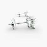 Load image into Gallery viewer, Heart‑Shape Three‑Stone Diamond Stud Earrings | Lab‑Grown | 10K/14K/18K White, Yellow & Rose Gold