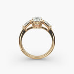 Load image into Gallery viewer, Three Stone Lab Grown Diamond Ring – 1.30 ct Round & Baguette | White Gold | IGI Certified