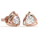 Load image into Gallery viewer, Triangle-Style Round Lab Grown Diamond Earrings 0.94 CTW in 10K 14K 18K White Yellow Rose Gold