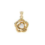 Load image into Gallery viewer, 0.44 CT Lab-Grown Diamond Rose Pendant Necklace | Solid Gold | Elegant Floral Design