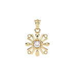 Load image into Gallery viewer, 0.22 CT Round Lab-Grown Diamond Floral Pendant Necklace | Solid Gold | Delicate Petal Design
