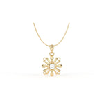 Load image into Gallery viewer, 0.22 CT Round Lab-Grown Diamond Floral Pendant Necklace | Solid Gold | Delicate Petal Design