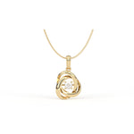 Load image into Gallery viewer, 0.18 CT Lab-Grown Diamond Twisted Round Pendant Necklace | Solid Gold | Modern Design