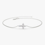 Load image into Gallery viewer, Round Cut Lab-Grown Diamond Cross Bracelet – Solid Gold, IGI Certified