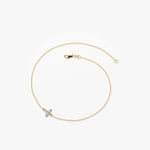 Load image into Gallery viewer, Round Cut Lab-Grown Diamond Cross Bracelet – Solid Gold, IGI Certified