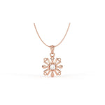 Load image into Gallery viewer, 0.22 CT Round Lab-Grown Diamond Floral Pendant Necklace | Solid Gold | Delicate Petal Design