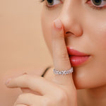 Load image into Gallery viewer, 2.30 CTW Round And Marquise Lab-Grown Diamond Eternity Wedding Band Ring in 14K White Gold β IGI Certified