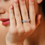 Load image into Gallery viewer, 2.30 CT Marquise & Round Lab-Grown Diamond Half Eternity Ring | IGI Certified