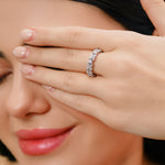 Load image into Gallery viewer, 2.30 CT Marquise & Round Lab-Grown Diamond Half Eternity Ring | IGI Certified