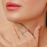 Load image into Gallery viewer, 2.30 CT Marquise & Round Lab-Grown Diamond Half Eternity Ring | IGI Certified