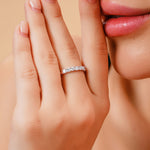 Load image into Gallery viewer, 0.70 CT Lab-Grown Round Diamond Half Eternity Ring | IGI Certified