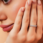 Load image into Gallery viewer, 0.70 CT Lab-Grown Round Diamond Half Eternity Ring | IGI Certified