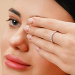 Load image into Gallery viewer, 0.70 CT Lab-Grown Round Diamond Half Eternity Ring | IGI Certified