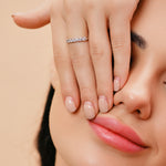 Load image into Gallery viewer, 0.70 CT Lab-Grown Round Diamond Half Eternity Ring | IGI Certified