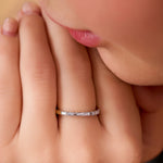 Load image into Gallery viewer, 0.32 CT Lab-Grown Baguette Diamond Half Eternity Ring | IGI Certified