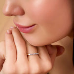 Load image into Gallery viewer, 0.32 CT Lab-Grown Baguette Diamond Half Eternity Ring | IGI Certified