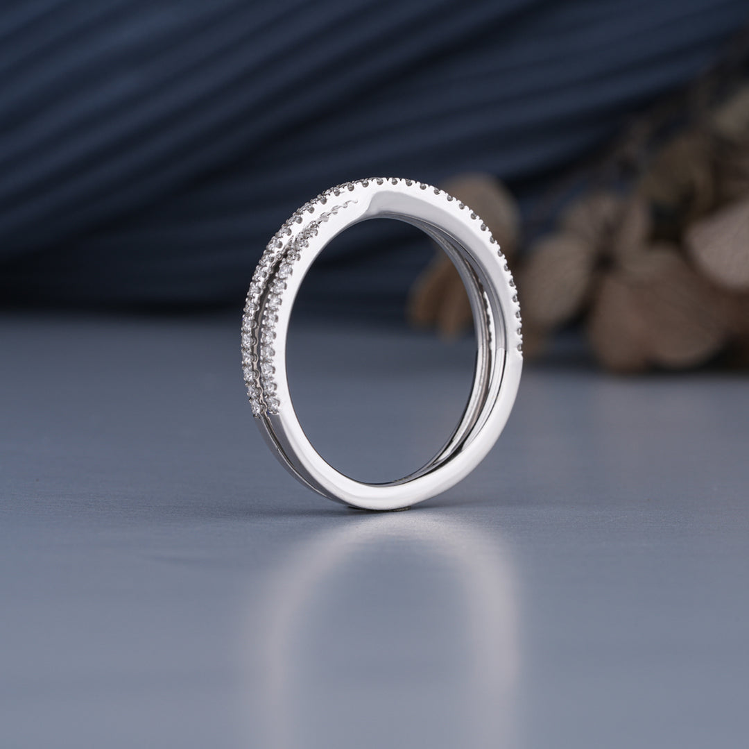0.30 CT Lab-Grown Diamond Twisted Half Eternity Ring | Stackable Band