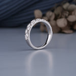 Load image into Gallery viewer, 0.95 CTW Round Lab-Grown Diamond Half Eternity Wedding Band Ring in 14K White Gold – IGI Certified