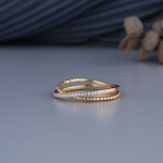 Load image into Gallery viewer, 0.07 CT Lab-Grown Diamond Twisted Half Eternity Ring | Dainty Stackable Band