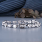 Load image into Gallery viewer, 8.90 CTW Multi‑Shape Diamond Tennis Bracelet – Lab‑Grown in Solid Gold